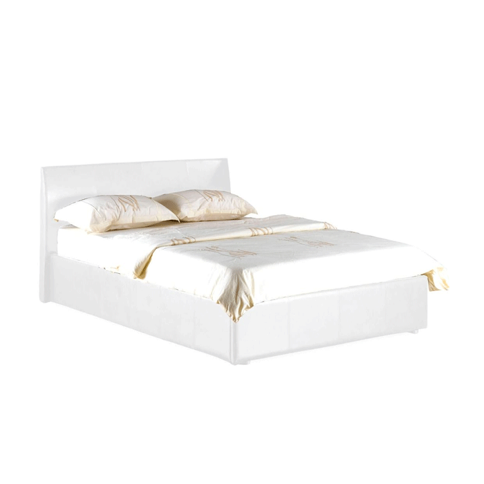 Luxury Redefined Purbeck Leather Effect High Headboard Ottoman Storage Bed White - 4ft Small Double
