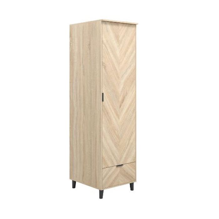 STONEHAVEN 1 Door Wardrobe Oak Finish - 50cm