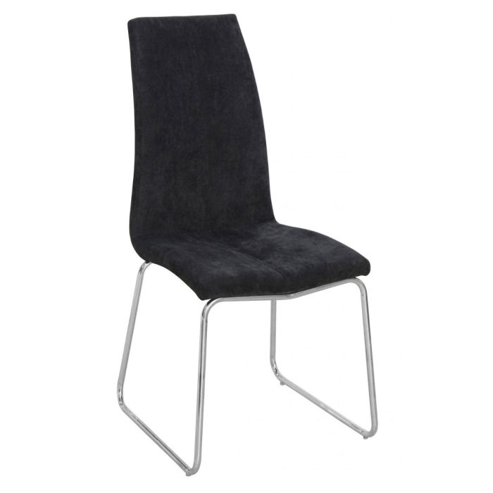 Giselle Gideon Set of 4 Fabric Chairs - Chrome and Grey