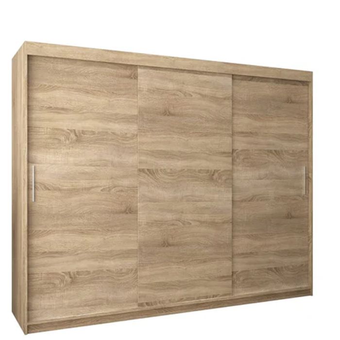 TIVERTON 3 Door Sliding Wardrobe Light Oak - 250cm