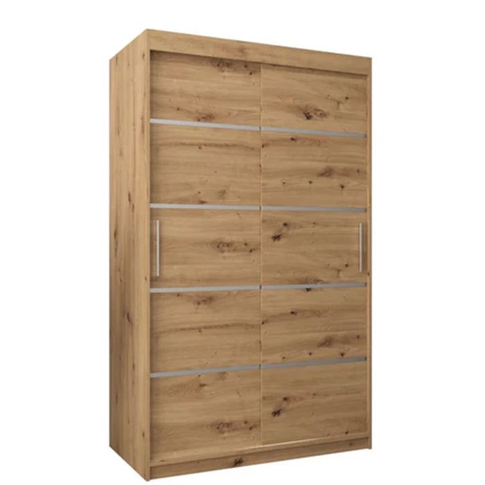 VICENZA 2 Door Sliding Wardrobe Medium Oak - 120cm