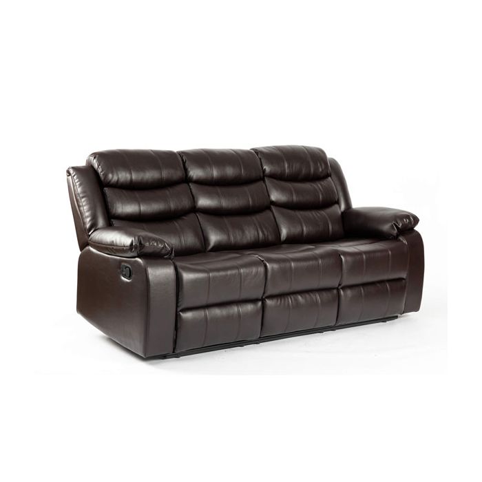Esperanza 3 Seater Leather Aire Recliner - Brown