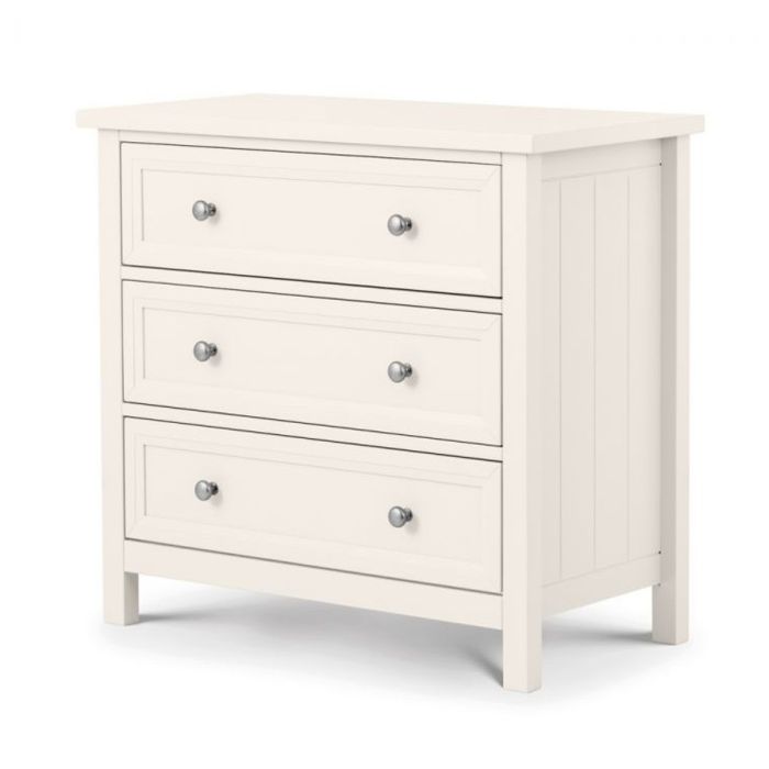 White Chest of Drawers - MALTON Medium Chest 3 Drawers