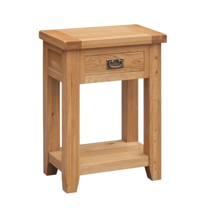 Wycombe Solid Oak 1 Drawer Hall Table - Light Oak Finish