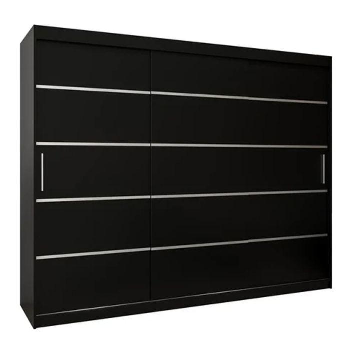 VICENZA 3 Door Sliding Wardrobe Black - 250cm