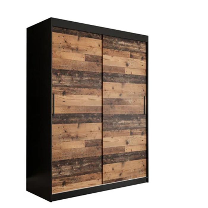 CURTIS 2 Door Sliding Wardrobe Dark Oak - 150cm