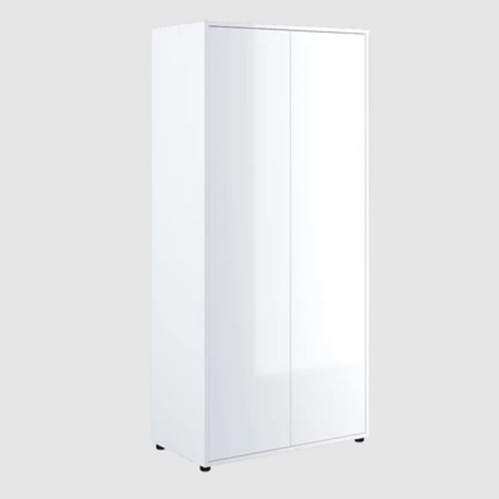 DONNELL 2 Door Wardrobe White Gloss - 101cm