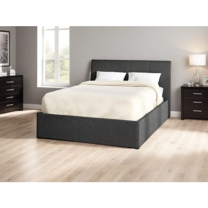 Kingsize Bed - TEXORA 5ft Ottoman Bedframe - Grey