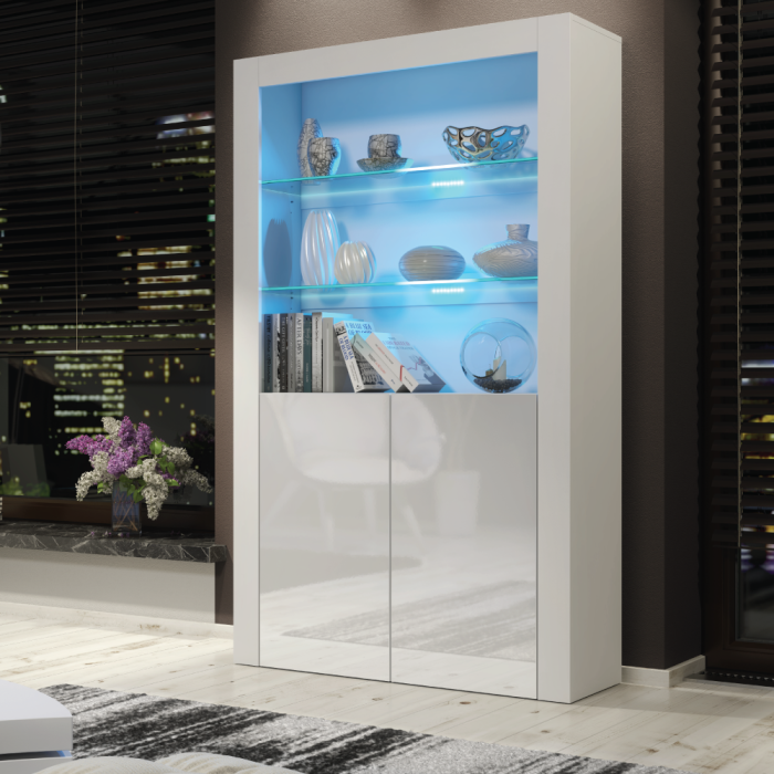 Modern Sideboard Cabinet with Storage and Free LED 170cm - White