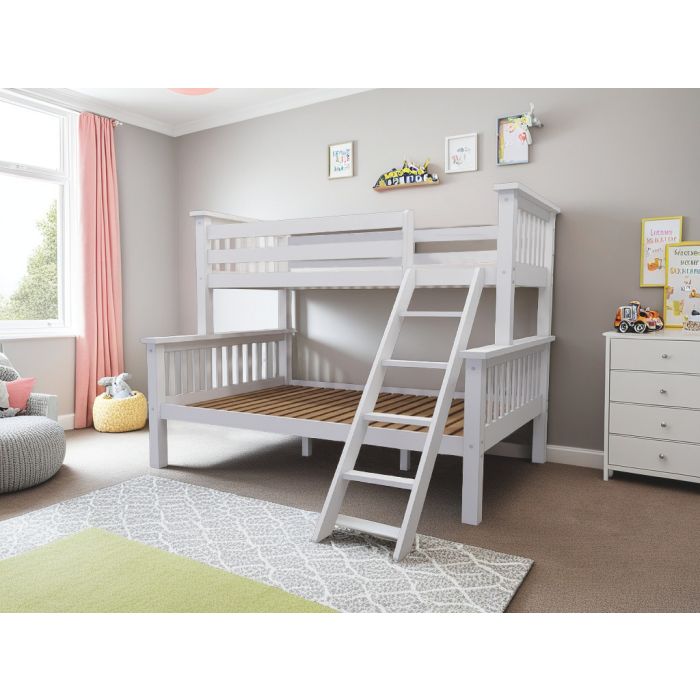 Double Bed - MOCCA Bunk Bed White 4ft6