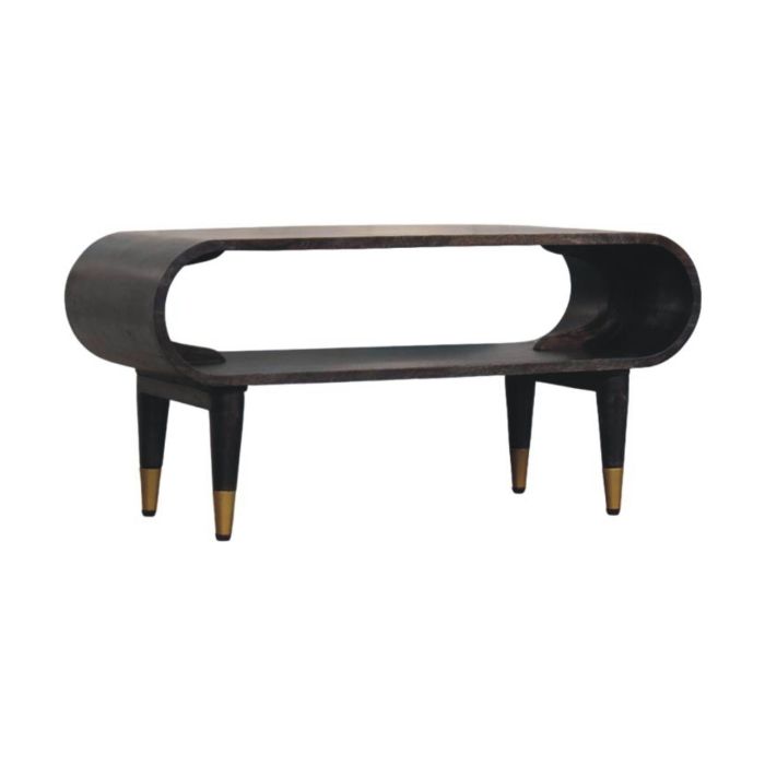 CROMER TV Unit Curved Edge with Open Shelve - Dark Oak