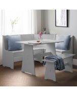 Newport Stylish Corner Dining Set With Storage Bench - Dove Grey