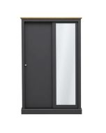 Devon 2 Door Sliding Mirror Wardrobe - Charcoal