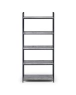 Staten Black Metal Frame Bookcase - Concrete