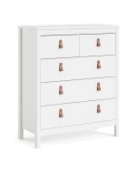 White Chest of Drawers - BURNLEY Medium Chest  5 Drawers