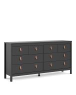 Black Chest of Drawers - BURNLEY Extra Large Chest  8 Drawers  Double Chest