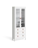 Barcelona China cabinet 2 doors w/glass + 3 drawers in White - White