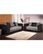 Benson 3 Seater and 2 Seater Sofa Set - Black and Grey