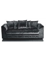 ARABIA Crushed Velvet 3 Seater Scatterback Sofa - Black