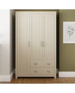 LANCASTER 3 Door Wardrobe with 2 Drawers Cream