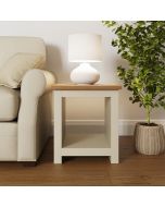 Lancaster Side Table With Shelf Cream
