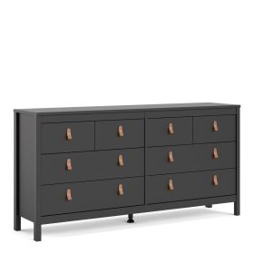Black Chest of Drawers - BURNLEY Extra Large Chest 8 Drawers Double Chest