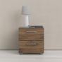 Nottingham High Quality Laminated 2 Drawers Bedside Table - Walnut