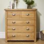 Oak Finish Chest of Drawers - WOKINGHAM Medium Chest 5 Drawers