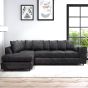 LORVANI Fabric Large 5 Seater L Shaped Scatterback Corner Sofa - Dark Grey, Left Hand Facing