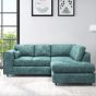 LORVANI Fabric 4 Seater L Shaped Fullback Corner Sofa - Teal, Right Hand Facing