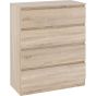 Oak Finish Chest of Drawers - MALDEN Medium Chest 4 Drawers