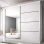 Malta-35 Sliding Mirror Door Wardrobe 233cm - White
