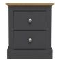 Devon 2 Drawers Beside Table - Charcoal