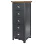 Blue Chest of Drawers - DIEGO Tallboy Medium Chest  5 Drawers