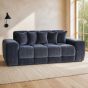 STACIE Fabric 3 Seater Sofa - Black