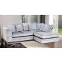 MOUNI Crushed Velvet 4 Seater L Shaped - Right Hand Facing Corner Sofa - Silver