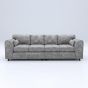 LORVANI Fabric 4 Seater Fullback Sofa - Light Grey