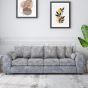 LORVANI Fabric 4 Seater Scatterback Sofa - Light Grey