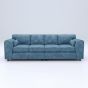 LORVANI Fabric 4 Seater Fullback Sofa - Sky Blue