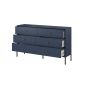 Blue Chest of Drawers - MONKTON Extra Large Chest 6 Drawers Double Chest