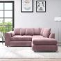 DELANO Plush Velvet 4 Seater L Shaped Scatterback Corner Sofa - Pink