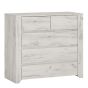 White Chest of Drawers - AKRON Medium Chest 5 Drawers