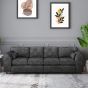 LORVANI Fabric 4 Seater Fullback Sofa - Dark Grey