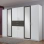 Dakar 6 Door Mirrored Wardrobe - White And Graphite
