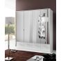 Inagu 4 Door Mirrored Wardrobe with 4 Drawers - White