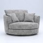 LORVANI Fabric Swivel Chair - Light Grey