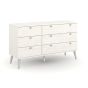 White Chest of Drawers - SHEESHAM Large Chest 3 Drawers Double Chest