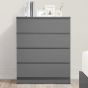 Grey Chest of Drawers - OPAL Medium Chest 4 Drawers