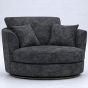 LORVANI Fabric Swivel Chair - Dark Grey