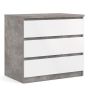 Grey Chest of Drawers - NANAIMO Medium Chest 3 Drawers